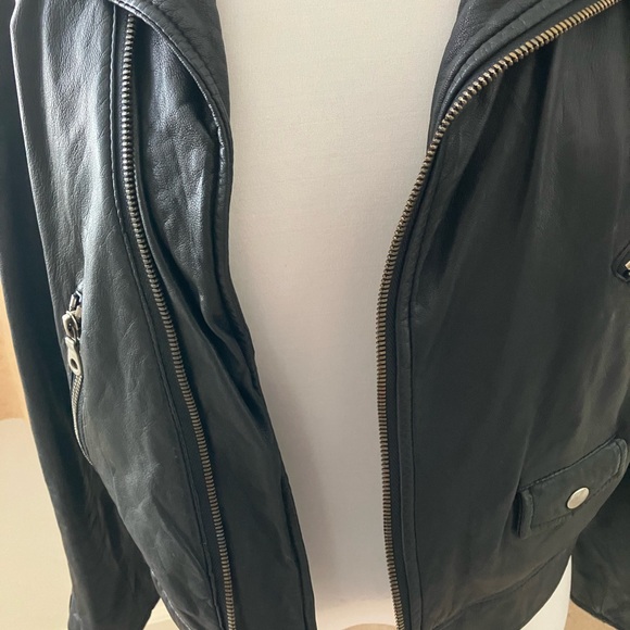 Gently Used Classic Leather Moto Jacket. - Picture 3 of 12